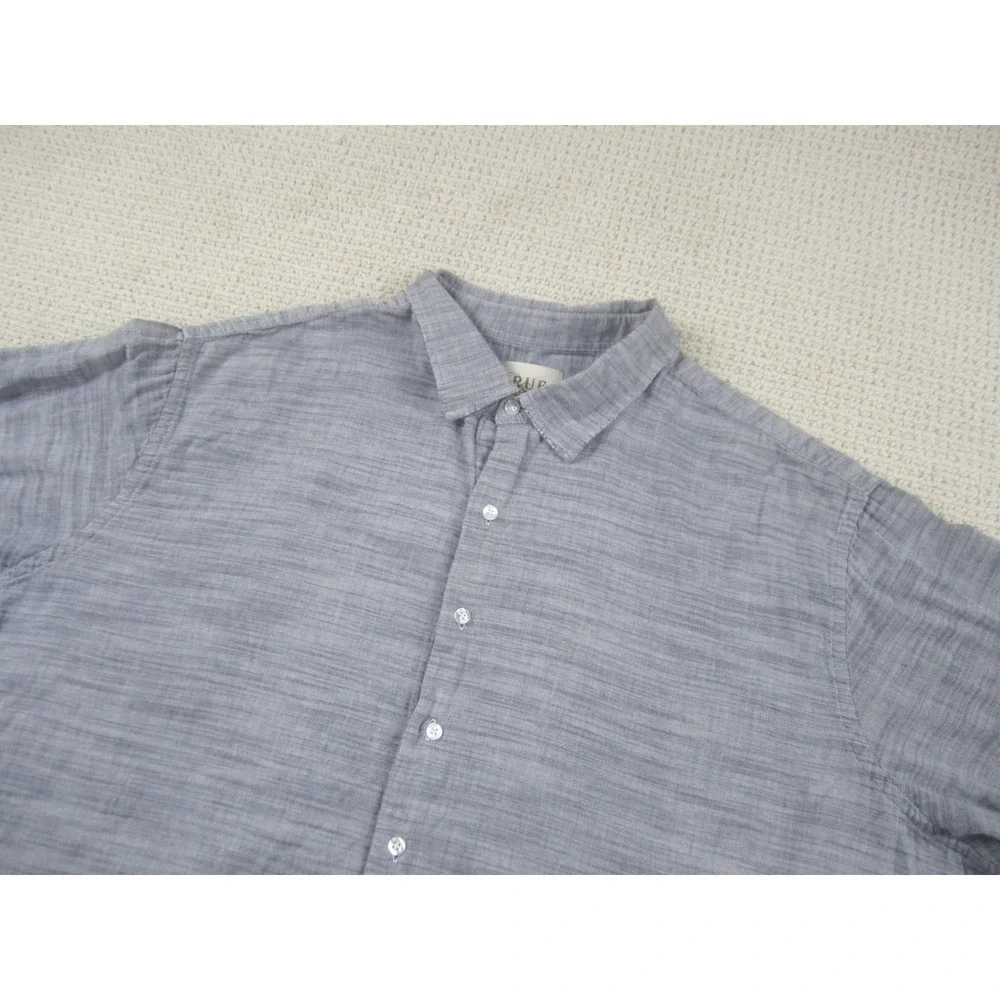 True Nation Shirt Mens 4XLT Gray Button Down Long Sleeve Big & Tall Cotton‎ Slub - Picture 2 of 8